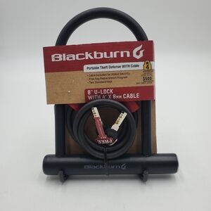 New Blackburn 8" U-Lock with 4' X 8MM Cable 2 Keys Level 4/5 Security Bike Lock
